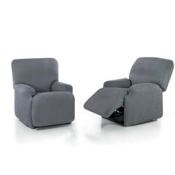 Funda AZUL para sofa de 1/2/3/4 plazas silla relax pies juntos orejero CLIC  CLAC
