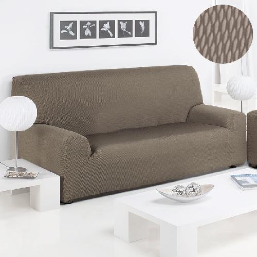 Blanco 4353 Funda para sofá de 3 plazas tela elástica y color liso muy fácil de poner