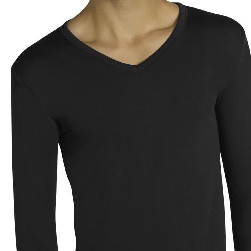Camiseta interior manga larga hombre termal poliéster cuello pico – MODES  REMI